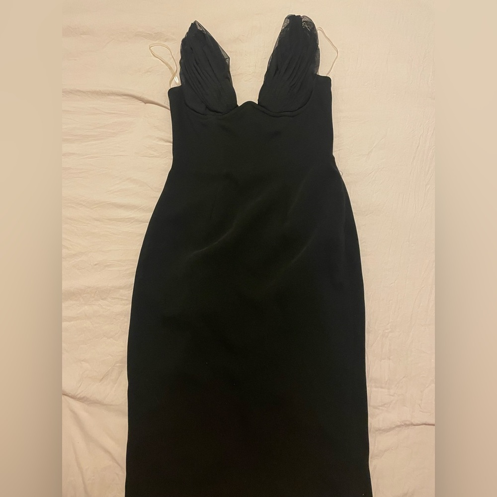 House of CB Black Strapless Midi Dress